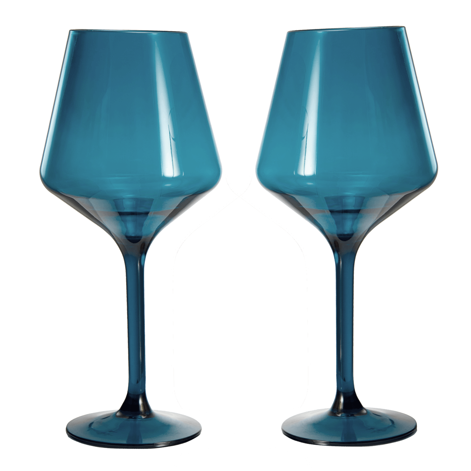 Floating Wine Glasses for Pool - Set of 2-15 OZ Shatterproof Poolside Wine Glasses, Tritan Plastic Reusable, Beach Outdoor Cocktail, Wine, Champagne, Water Glassware Spring Summer (Muted Blue) - Metromarketstore