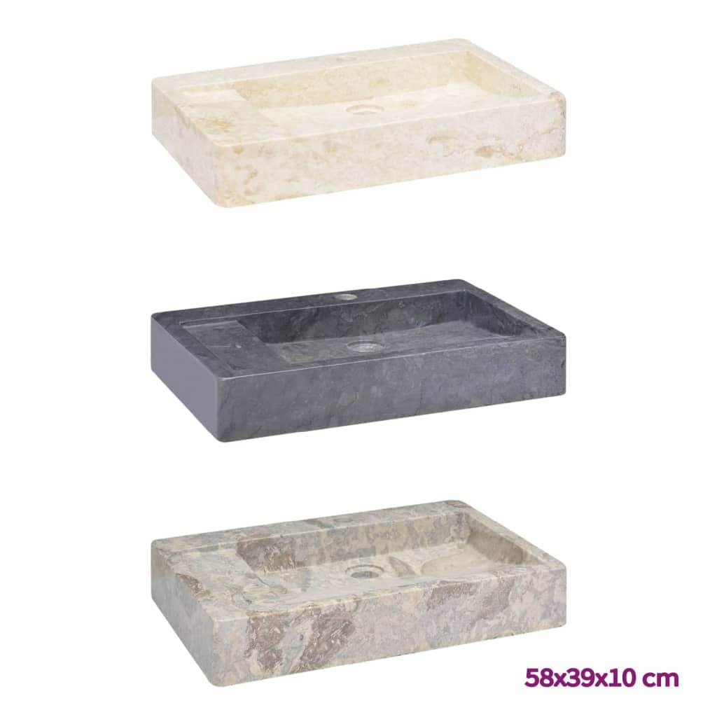 vidaXL Wash Basin Vanity Sink Small Countertop Wash Basin Bathroom Sink Marble - Metromarketstore