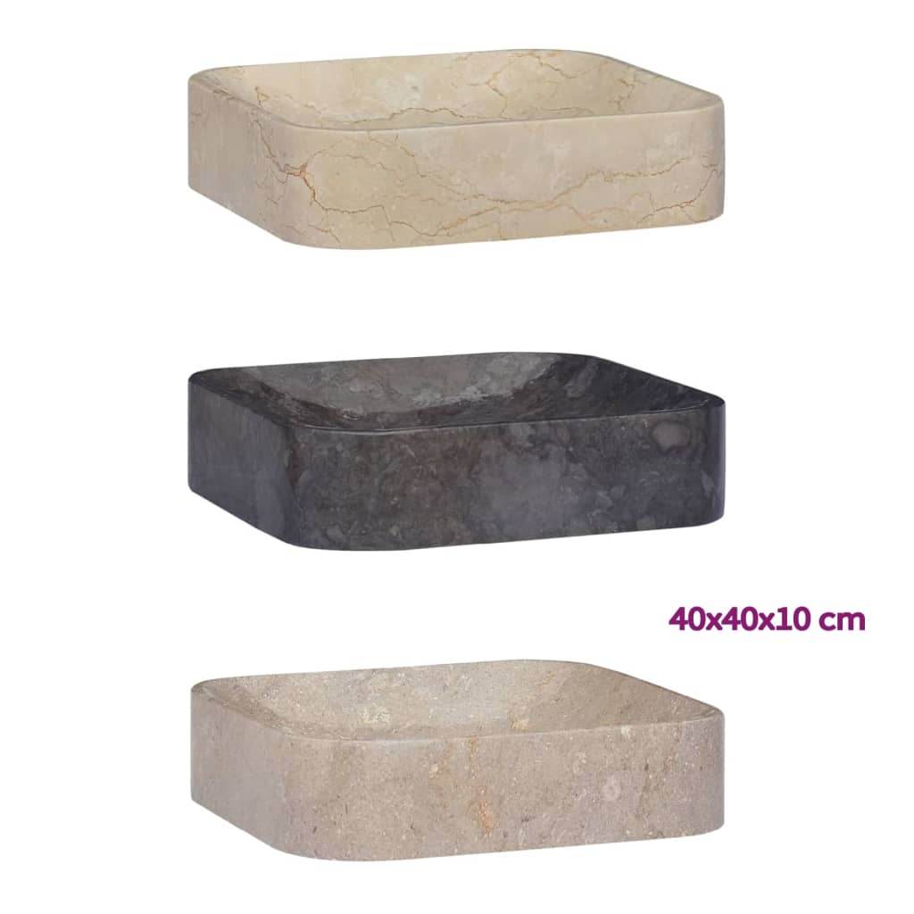 vidaXL Sink Above Counter Vanity Wash Basin Vessel Sink for Bathroom Marble - Metromarketstore